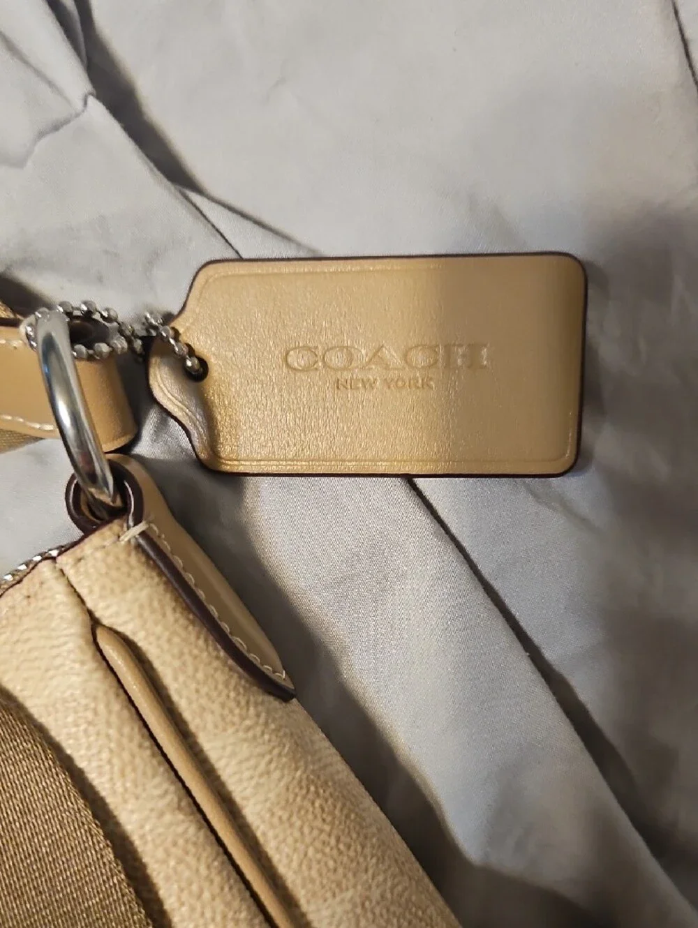 Coach Signature Canvas Crossbody in Beige and Tan